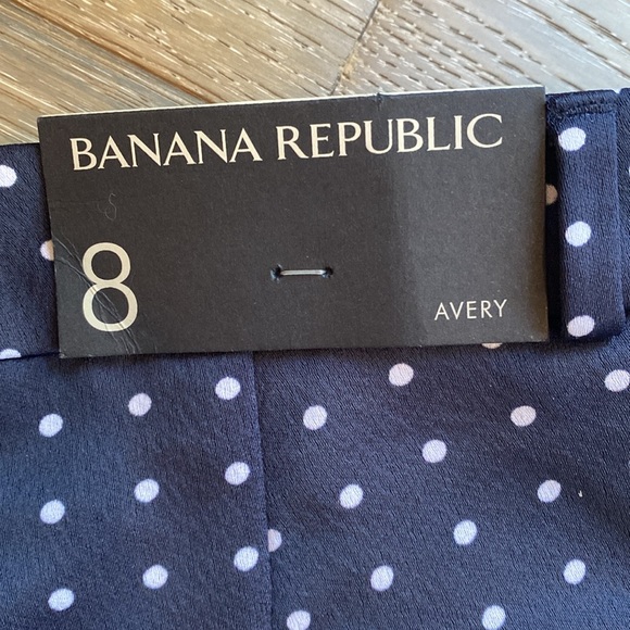 NWT Banana Republic Navy and White Polka Dot Avery Pant - Picture 12 of 13
